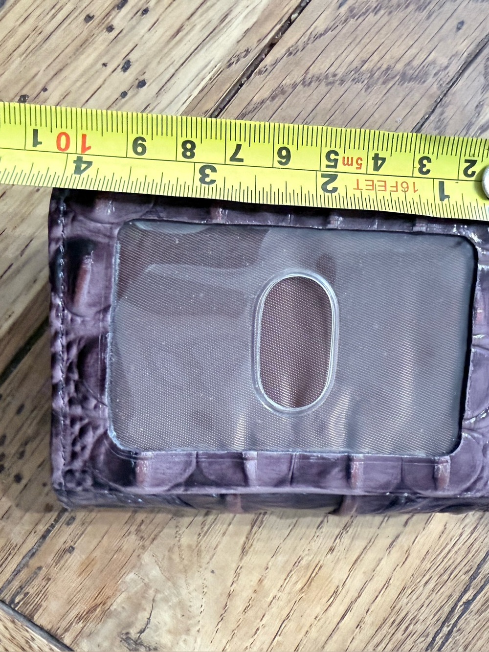 Brahmin Plum Croc-Embossed Leather Key Ring Wallet - Picture 7 of 10
